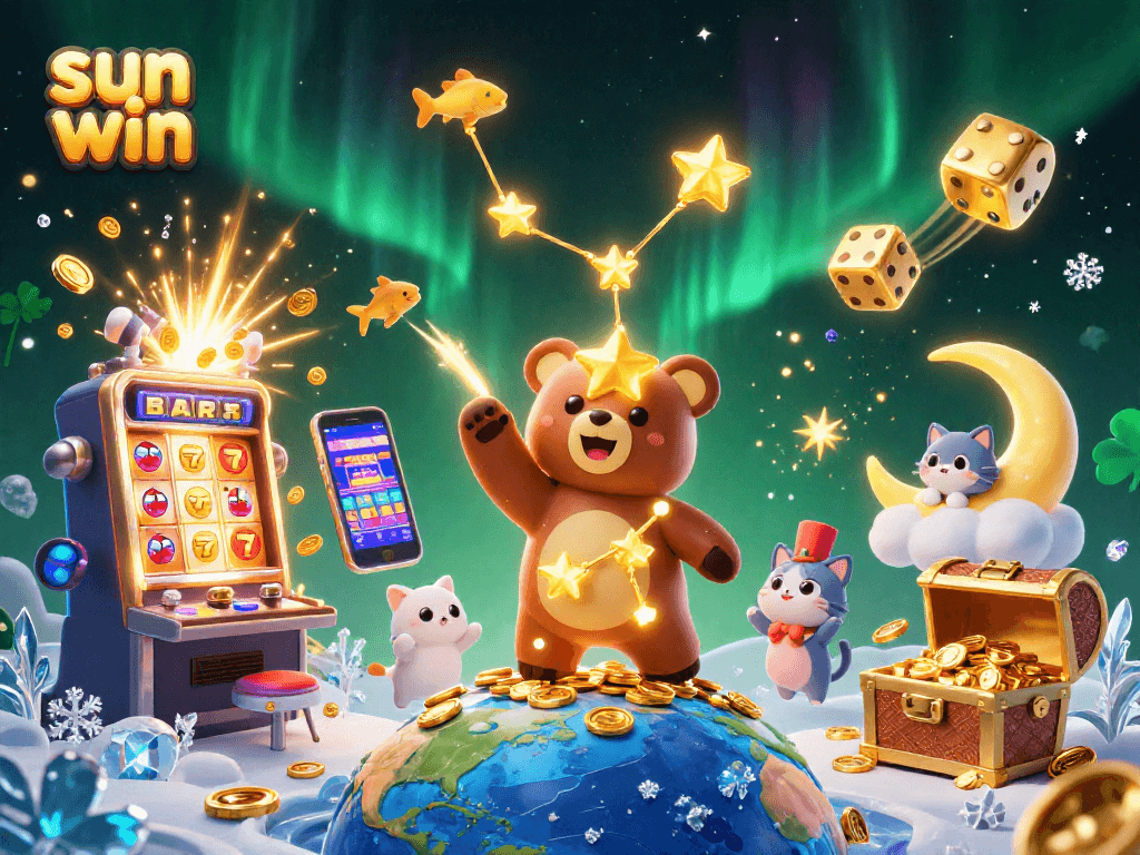 Engage in the sun win jackpot excitement with a vibrant display of slot machines and lucky symbols.
