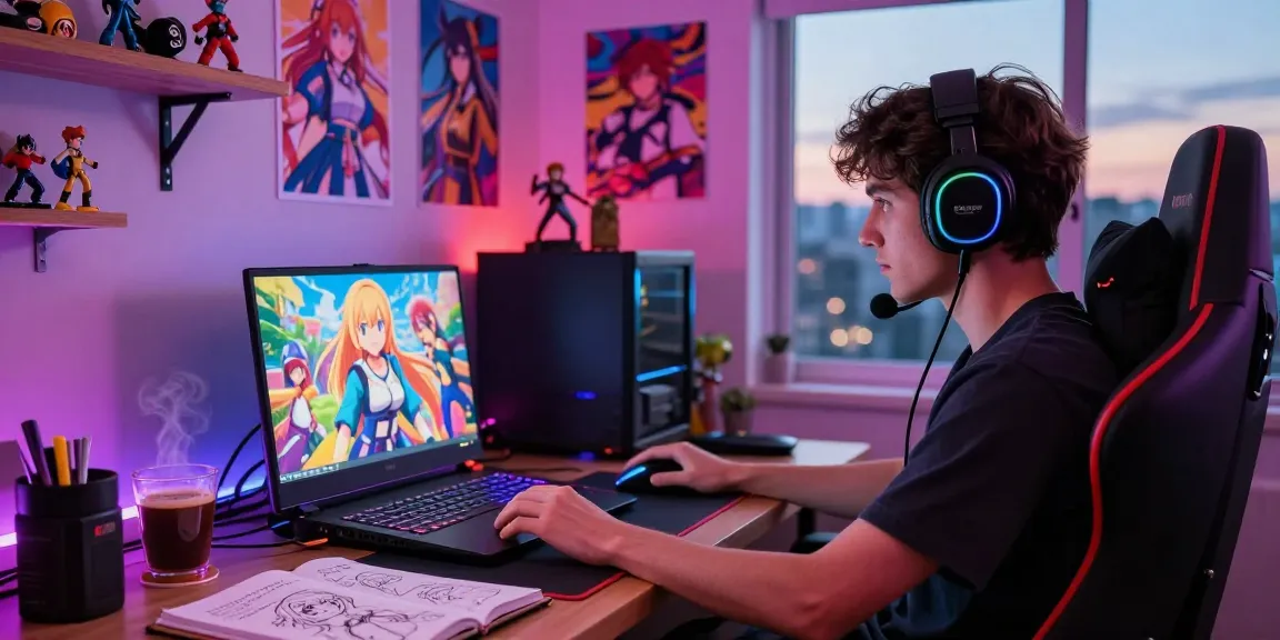 Engaging player enjoying ecchi games in a vibrant gaming room.