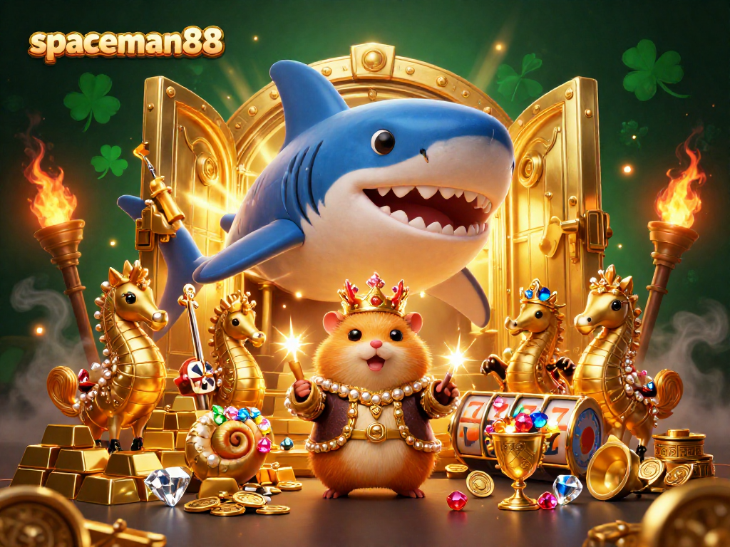 Experience the thrill of spaceman88 with vibrant blue and gold colors exploding around a gambling-themed adventure.