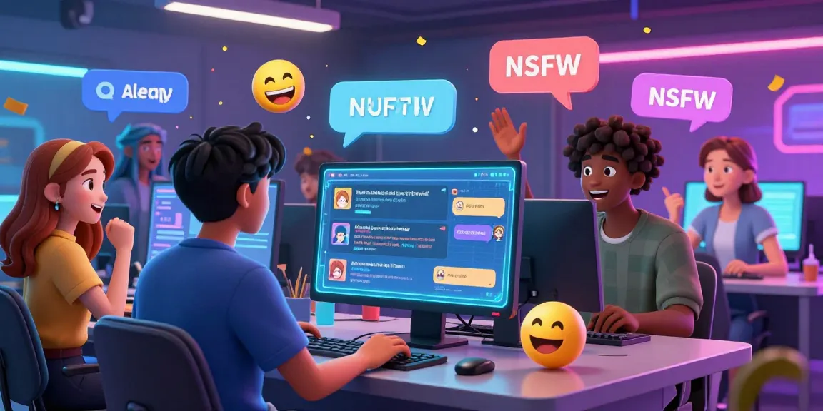 Engaging NSFW AI chat scene showcasing diverse characters and a stylish user enjoying interactive dialogues.
